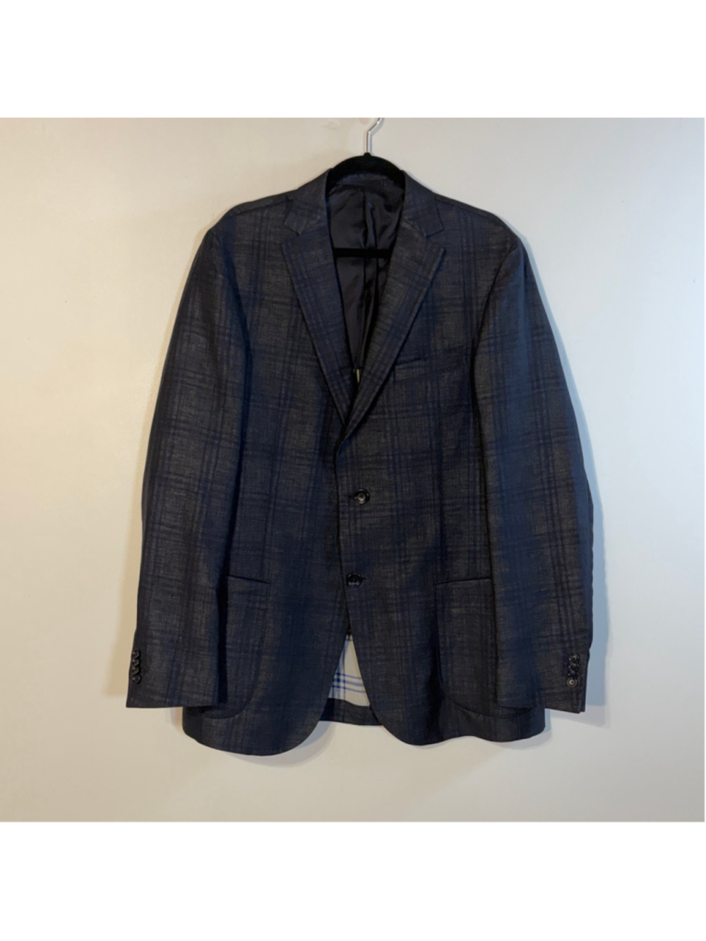 ZZegna Linen Blend Navy Blue Sport Coat Blazer 2 Button Men's Size 54L 44L - Picture 2 of 10